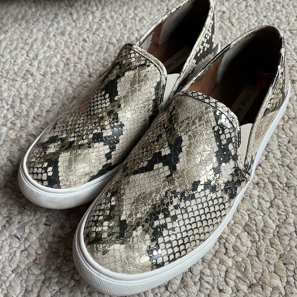 Metallic snake print Steve Madden sneakers